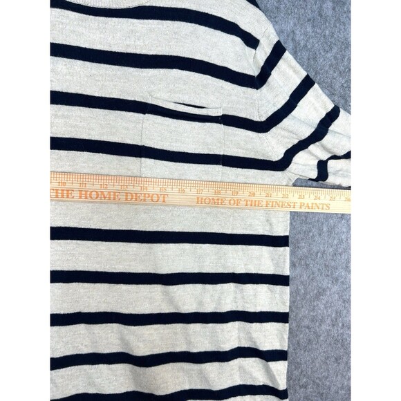 J. Crew Classic Mariner Sweater Blue Beige Stripe Shirt Preppy Casual Nautical - Picture 7 of 9